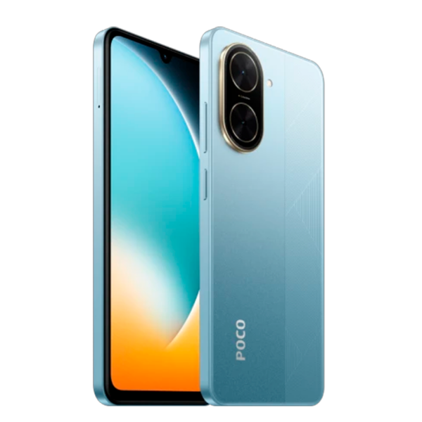 Poco C71 de dorso y frente celeste