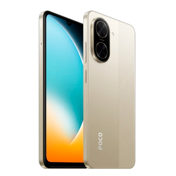 Poco C71 de dorso y frente dorado