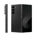 Samsung Z Fold 6 negro una unidad vista de perfil y otra unidad vista semidesplegada