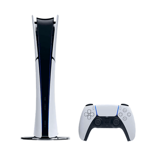 Playstation 5 más un contral vista frontal